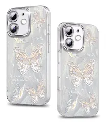 【新着商品】蝶々 スマホケース おしゃれ 耐衝撃 人気 薄くて軽い 携帯カバー 韓国 レンズ保護 かわいい 携帯ケース ちょう アイフォン11 可愛い ケース 用 用 スマホカバー 11 (iPhone iPhone 11シルバー） MuZiF