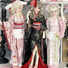 和服セットドール衣装ドール服 4点セット1/4bjd 着せ替え服 doll服 ファッション かわいい 誕生日プレゼント三種類の着物