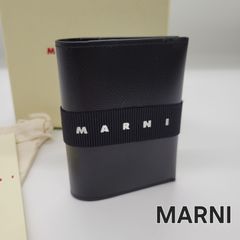 MARNI / マルニ オリガミ 三つ折りフラグメントケース 財布 ステッチ赤