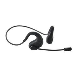 【人気商品】Bluetooth5.3 軽量設計 12時間連続通話 ミュート機能 マイクアーム着脱式 ENCマイク 空気伝導 LBT-HSOE01ECBK ネックバンド式 オープンイヤー型 耳掛け 両耳 ヘッドセット Bluetooth エレコム