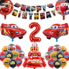 【即日発送】車 大きな 男の子 バルーン 飾り付け 誕生日バルーン 飾り付け 誕生日 HAPPYBIRTHDAYガーランドハッピーバースデーパーティー 誕生日 誕生日プレゼント アニメセット カーズ (2歳) スーパー風船