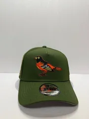 Newera ボルチモアオリオールズ 30thアニバーサリー 9forty A-FRAME スナップバックキャップ オリーブカラー