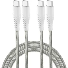 【人気商品】等対応 】 タブレット スマホ 15 ケーブル【Xperia/Samsung/Galaxy/Pixel/iphone 急速 たいぷし USB-C&USB-C 高耐久編組ケーブル PD対応 60W グレー】 / / 1m+1m 【2本セット ケーブル