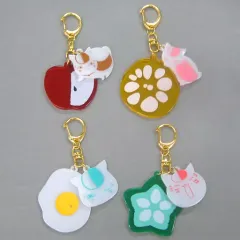 【中古】キーホルダー・マスコット(キャラクター) 全4種セット アクリルチャーム 「一番くじ 夏目友人帳～ニャンコ先生キッチン～」 F賞