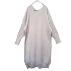 M 【 ROPE' PICNIC / ロペピクニック 】 Vネックニットワンピース 38サイズ グレージュ 秋冬 1枚でさらりと決まる程よい抜け感♡ T914_2311/061