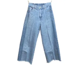 M【  merlot / メルロー 】 デニムワイドパンツ Mサイズ ライトブルー 通年 カットオフ仕様のワイドシルエット♡ T806_2311/081のサムネイル