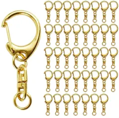 【人気商品】50個入り キーホルダー 金具 キーホルダー金具 ナスカン レジン パーツ キーホルダーパーツ 回転フック 丸カン 付き ワンタッチ アクセサリーパーツ キーリング ストラップ ナスカン 手芸用品 ハンドメイド アクセサリー 手作り 素材