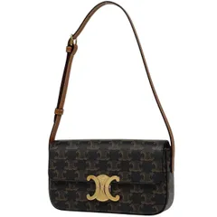 セリーヌ CELINE トリオンフ ショルダーバッグ 肩掛け ハンドバッグ ショルダーバッグ コーティングキャンバス ブラウン レディース 【中古】