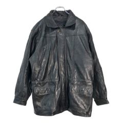 レザージャケット黒本革ヴィンテージカーコート90s古着damagedone 