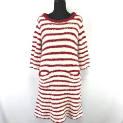 gelato pique/ジェラートピケ★クリスマス限定/もこもこワンピース【F/レディース/ひざ丈/白×赤/white×red/ボーダー】フリース/ルームウェア/dress◆BJ138-e