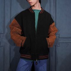 TIME&TIDE ヴィンテージシングルライダース ナイロン 異素材 バイカー 