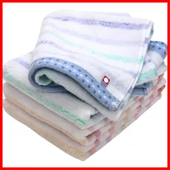 【即日発送】速乾 今治ブランド 日本製 綿 アソート2色01 4枚セット リリック ボーダージャガード コットン100％ hiorie(ヒオリエ) フェイスタオル 認定 今治タオル