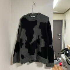 ザラ ブラック/グレー ダメージ ニット