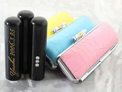 ◇印鑑 はんこセット 実印 黒水牛 印鑑セット ケース付き 側面名入れ スワロ付き 16.5mm 18mm など選択可 印鑑ケース ポップニュークロコ 朱肉付き 旧字 特殊文字 作成 OK おしゃれ 女性 男性 夫婦 結婚 成人 祝い プレゼント ギフト