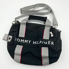 TOMMY HILFIGER トミーヒルフィガー 2way ミニ ボストンバッグ ドラムバッグ ショルダーバッグ Y2K ブラック 黒 メンズ レディース SG382-6