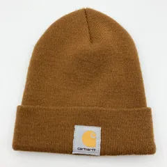 Carhartt カーハート ニット帽 ビーニー ロゴ ニットキャップ USA製 帽子 ブラウン メンズ レディース SG382-11