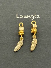 3489フェザーピアス ゴールド 羽のピアス ミニ 樹脂ピアス