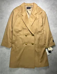 【極上カシミヤ100%】訳あり 美品 ロングコート　キャメル ベージュ系 ダブルブレストコート 158BR 肩パッド