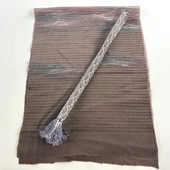 和装セット 優品 帯締め帯揚げ2点セット 夏物 絽 霞 ぼかし 小豆色 正絹 和装小物  【中古】