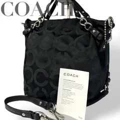 ☆★美品★COACH コーチ★ショルダーバッグ　シグネチャー　2WAY　肩掛け　斜め掛け　チャーム　ロゴ　ブラック　キャンバス　レザー★　♯2083