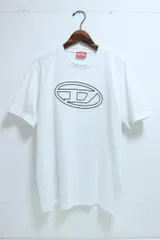 DIESEL ディーゼル ビッグオーバルロゴ 立体プリント 半袖Tシャツ ホワイト 白 Mサイズ 12-F105/1/TC