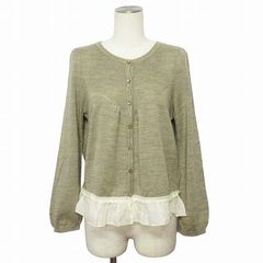 ヨリ yori 23AW ダブルフリルカラーブラウス 長袖 36 サーモンピンク