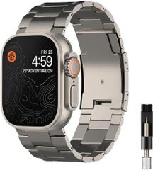 【在庫処分】コンパチブ for Apple watch バンド ウルトラ専用バンド チタン製バンド series Ultra3/Ultra2/Ultra 49mm 幅広 チタン製互ベルト iwatch バンド アップルウォッチ ウルトラバンド 調節工具付き