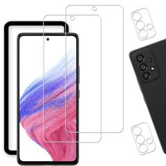 【新着商品】galaxy a53 5g ガラスフィルム【2+2 セット】ガイド枠付き指紋認証可能 日本製硝子採用 Galaxy A53 5G SC-53C / SCG15 用 ガラスフィルム カメラフィルム 強化 ガラス 液晶画面 保護フィルム