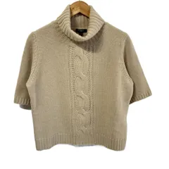 Burberry LONDON(バーバリーロンドン) 半袖セーター サイズ15 L レディース美品  ベージュ タートルネック