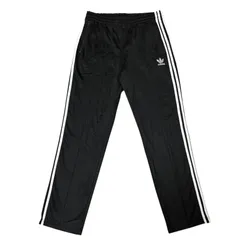 古着 adidas アディダス トラックパンツ 刺繍 トレフォイルロゴ ブラック×ホワイトライン 3XLサイズ 2510-382