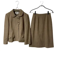 ZM1610【美品】jun ashida ジュンアシダ スカートスーツ セットアップ ブラウン サイズ7