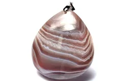 【1点物】美しいストライプ◇天然縞瑪瑙 ボツワナアゲート 38x33mm ドロップ ペンダントトップ パワーストーン 天然石 _PC7473