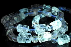 UVライトで発光！ オイルインクォーツ石油水晶　9-13x7-10(丸玉6-6.5)mm　原石ラフカット ブレスレット 1個売り パワーストーン 天然石 _BG6183