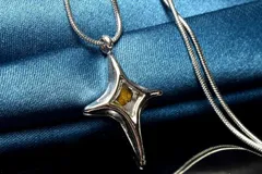 希少◇ロシア産 パラサイト隕石　6x5mm　ペンダントネックレス 1個売り パワーストーン 天然石 _PRG2384-1