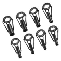 【在庫セール】PATIKIL 3-6 mmチューブ径 釣り竿先端修理キット 8個 ステンレスリングガイド 海水淡水釣り用 黒