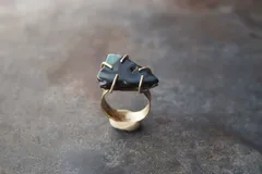 leopard  アゲートの真鍮リング ◼pivo◼2450