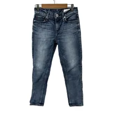 upper hights(アッパーハイツ) ジーンズ サイズ22 レディース美品  - ブルー フルレングス/ダメージ加工