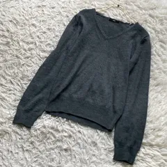 INED Vネックニット グレー 9 シンプル オフィス キレイめ カジュアル