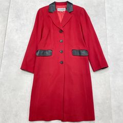 Louis Feraud ルイフェロー ロングコート カシミヤ100％ レザー 羊革