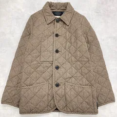 TRADITIONAL WEATHERWEAR　トラディショナルウェザーウェア　WAVERLY　キルティングコート　ジャケット　ガンクラブチェック柄　千鳥　ウール　中綿　ブラウン　レディース　36