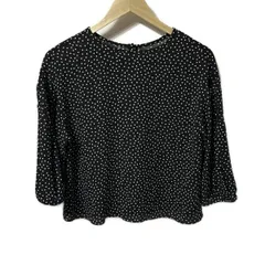 マッキントッシュフィロソフィー 七分袖カットソー サイズ36 M レディース美品  - 黒×白 クルーネック/ドット柄/シースルー