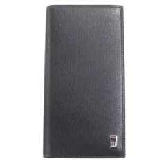 未使用品▼Dunhill ダンヒル レザー サイドカー ロゴプレート付き ロングウォレット 二つ折り 長財布 ダークブラウン 箱付き イタリア製 メンズ
