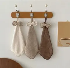 (予約配送)輸入 思い 現代の リボン リング ハンドタオル ハンカチ 3 カラー セット