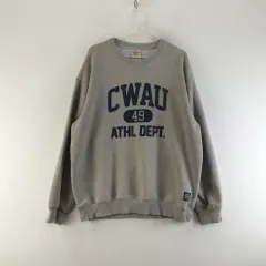 WHO.A.U フーアーユー メンズL グレー ロゴレタリング スウェット K9003