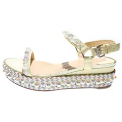 CHRISTIAN LOUBOUTIN (クリスチャンルブタン) スタッズ サンダル イエロー エナメル×レザー #37