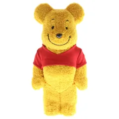 MEDICOM TOY (メディコムトイ) BE@RBRICK Winnie the Pooh COSTUME Ver. PILE FABRIC 400% ベアブリック クマのプーさん フィギュア 人形 イエロー/レッド