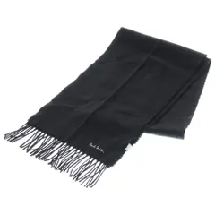 Paul Smith (ポールスミス) ロゴエンブロイダリー ラムズウール マフラー ストール ブラック LBCOMPW12
