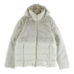 CAPE HORN (ケープホーン) ARENAL アレナル ロゴプレート ファー切り替え フーデッド ジップアップ ダウンジャケット ホワイト レディース 72568