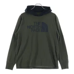 THE NORTH FACE (ザノースフェイス) BIG LOGO HOOTEE フーティー 胸ロゴデザイン フーデッド 長袖Tシャツ カーキ NT82385