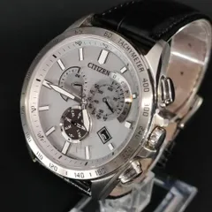 808-13 美品 CITIZEN シチズン シルバー グレー ホワイト クロノグラフ